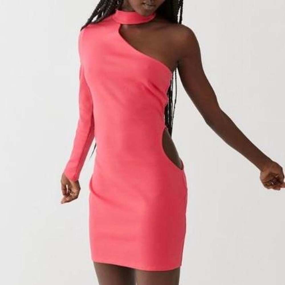 Urban Outfitters Crawford Asymmetrical Cutout Mini Dress Pink Size M